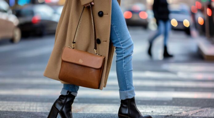 djevojka u gleznjacama na petu seta ulicom