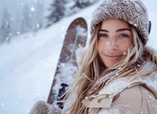 Žena na snijegu (skijalište)